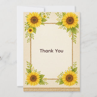 Rustic Sunflower Thank You Card