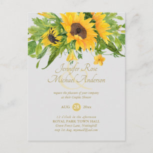 Rustic Sunflower Themed Baby Shower Ampersand Chic Postcard