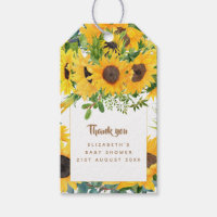 Rustic Sunflower Themed Baby Shower Favor Gift Tag
