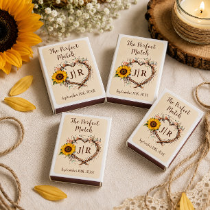 Rustic Sunflower Twig Heart Perfect Match Wedding
