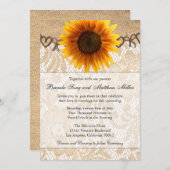 Rustic Sunflower Twine Wedding Invitation | Zazzle