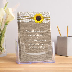 Rustic Sunflower & Twine Wedding Programs Brochure