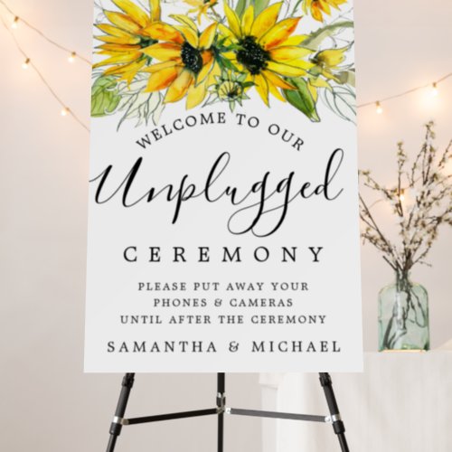 Rustic Sunflower Unplugged Wedding Ceremony Foam Board