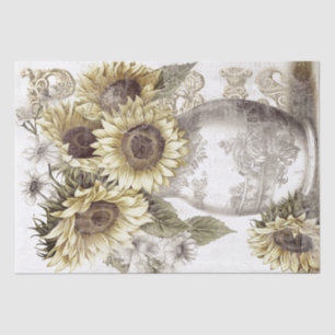 Rustic Sunflower Vase Paris Country Decoupage Tissue Paper