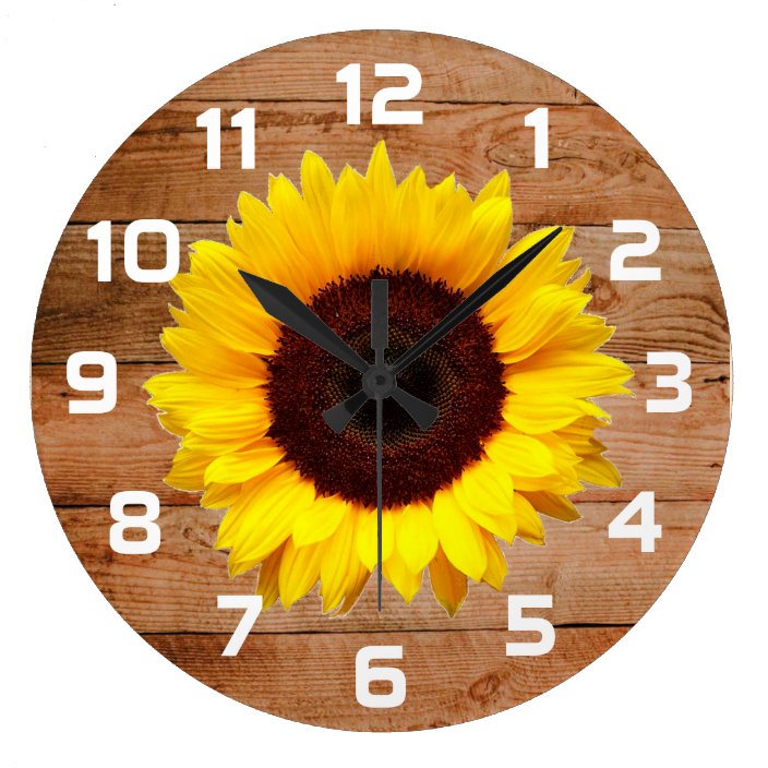 Rustic Sunflower Wall Decor Clocks | Zazzle.com