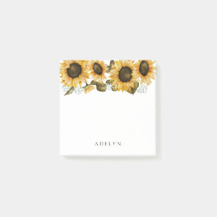 Rustic Sunflower Watercolor Post-it Notes