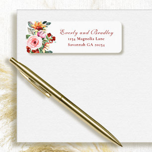 Rustic Sunflower Watercolor Return Address Label