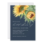Rustic Sunflower Watercolor Script Bridal Shower