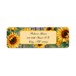Rustic Sunflower & Weathered Gray Barnboard Label
