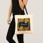 Rustic sunflower Wedding add name Tote Bag<br><div class="desc">Rustic sunflower Wedding add name Tote Bag</div>