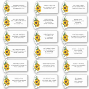 Rustic Sunflower Wedding Address Sticker