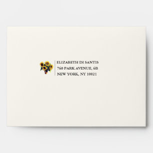 Rustic Sunflower Wedding Back Flap Return Address Envelope