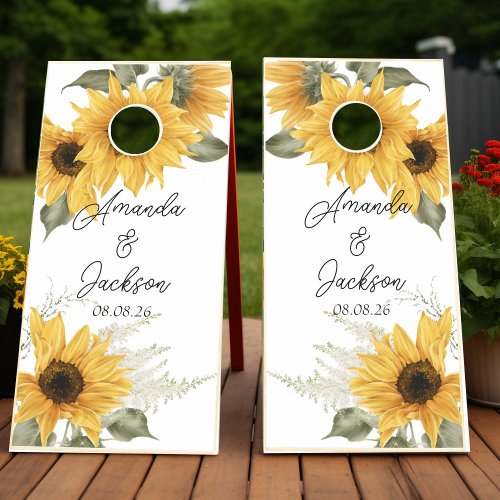 Rustic Sunflower Wedding Cornhole Set