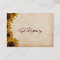 Rustic Sunflower Wedding Details Enclosure Cards
