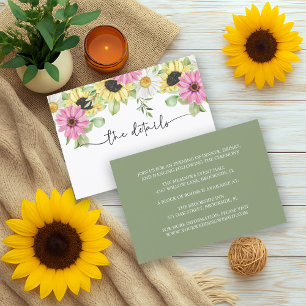 Rustic Sunflower Wedding Enclosure Card