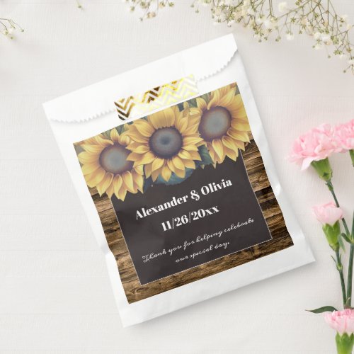 Rustic Sunflower Wedding Favor Bag