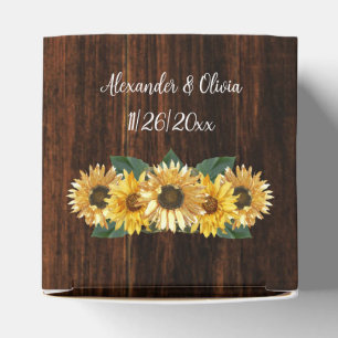 Rustic Sunflower Wedding Favor Box
