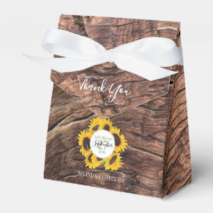 Rustic Sunflower Wedding Favor Boxes