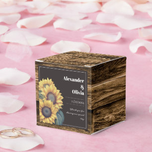 Rustic Sunflower Wedding Favor Boxes