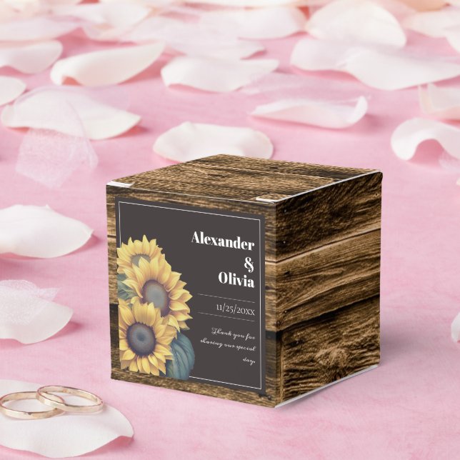 Rustic Sunflower Wedding Favor Boxes (Wedding)