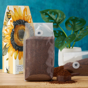 Rustic Sunflower Wedding Favor Gift Roasted Coffee