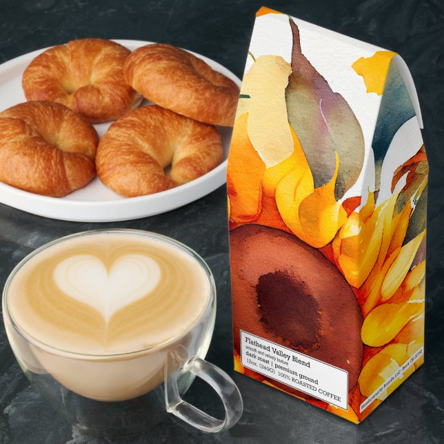 Rustic Sunflower Wedding Favor Gift Roasted Coffee (Breakfast)