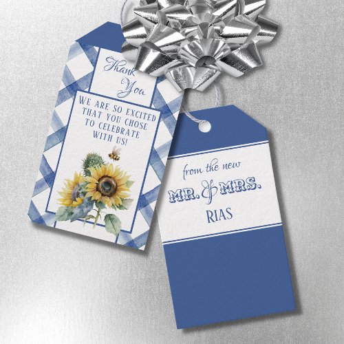 Rustic Sunflower Wedding Favor Tag