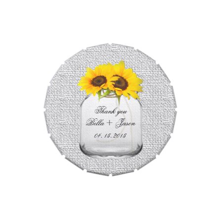Rustic Sunflower Wedding Favors Sunflwr8 Jelly Belly Tin