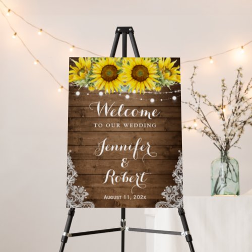 Rustic Sunflower Wedding Foam Board