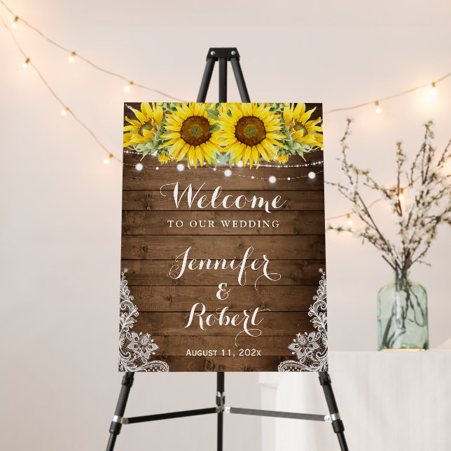 Rustic Sunflower Wedding Foam Board (In Situ (Stand))