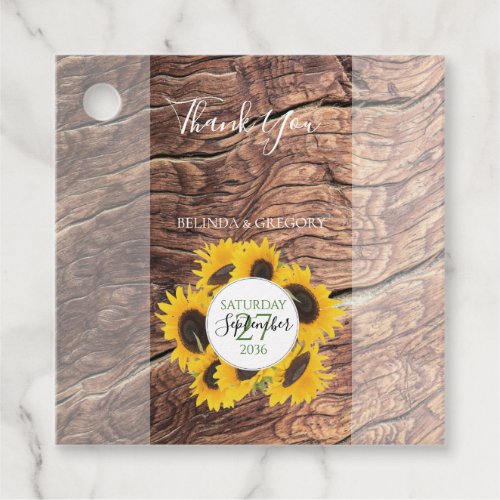 Rustic Sunflower Wedding Gift Favor Tags