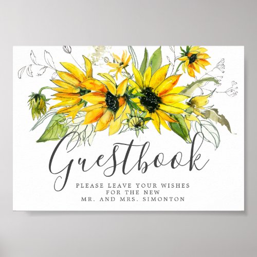 Rustic Sunflower Wedding Guestbook Sign