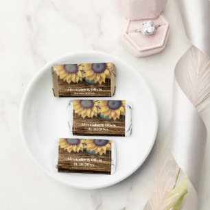 Rustic Sunflower Wedding Hershey's Miniatures