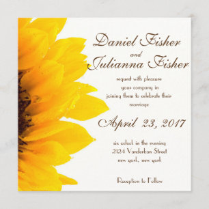 Rustic Sunflower Wedding Invitation
