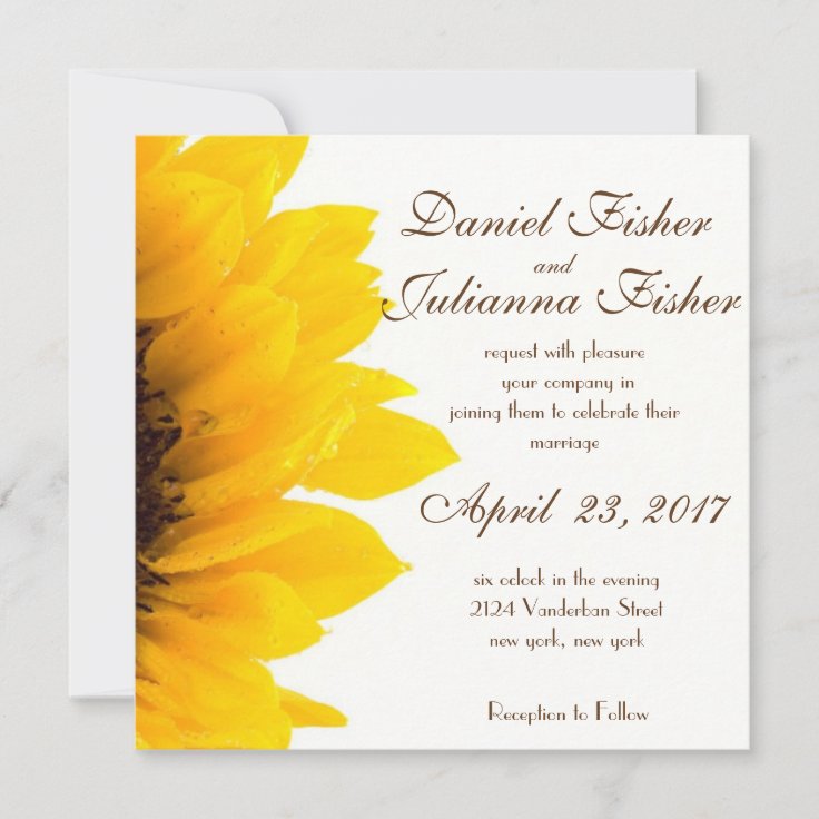 Rustic Sunflower Wedding Invitation | Zazzle