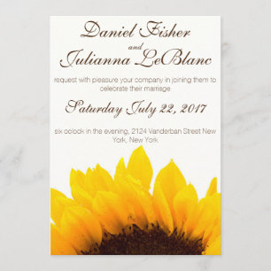 Rustic Sunflower Wedding Invitation