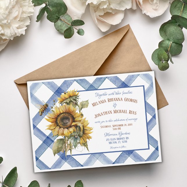 Rustic Sunflower Wedding Invitation (Creator Uploaded)