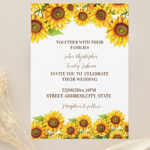 Rustic Sunflower wedding invitation