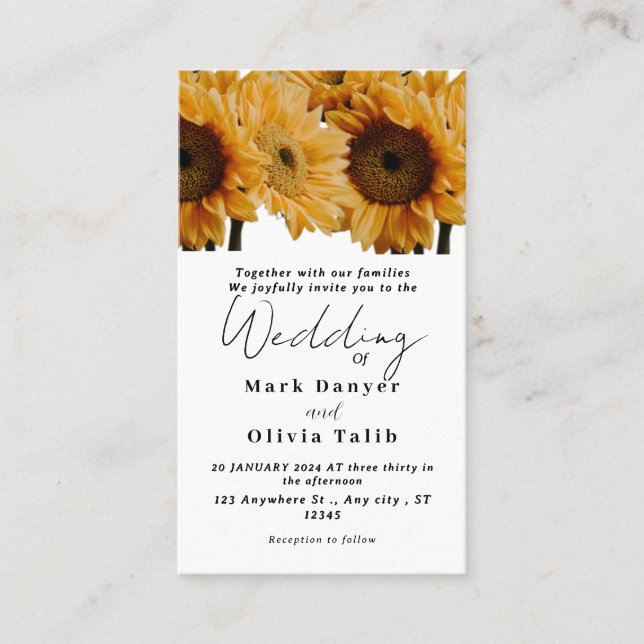 Rustic Sunflower Wedding Invitation (Front)