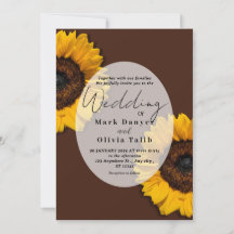 Rustic Sunflower Wedding Invitation
