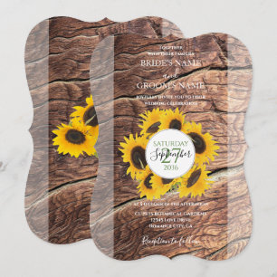 Rustic Sunflower Wedding Invitations