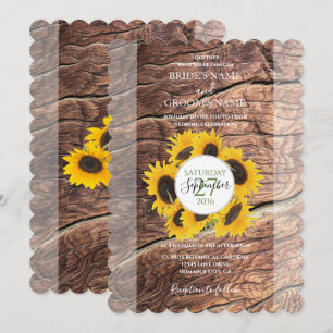 Rustic Sunflower Wedding Invitations