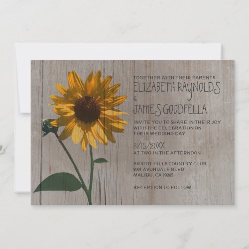 Rustic Sunflower Wedding Invitations