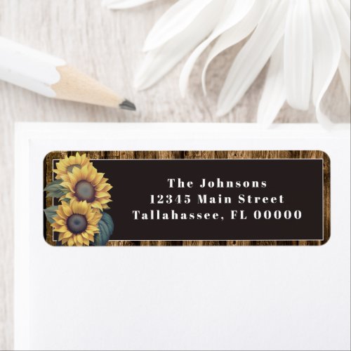 Rustic Sunflower Wedding Label