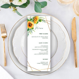 Rustic Sunflower Wedding Menu