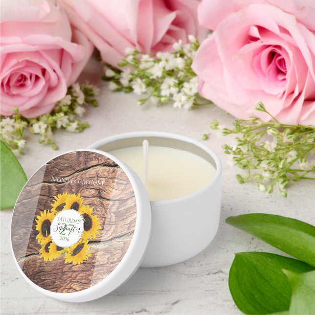 Rustic Sunflower Wedding Mini Candle Favors (Insitu (Wedding))