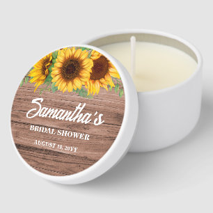Rustic Sunflower Wedding Mini Candle Favors
