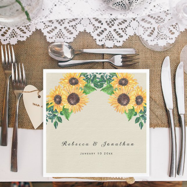 Rustic Sunflower Wedding  Napkins (Creator Uploaded)