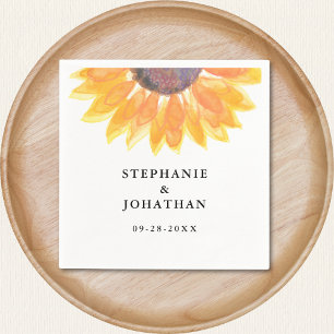 Rustic Sunflower Wedding Napkins