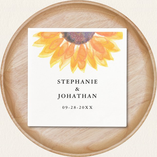 Rustic Sunflower Wedding Napkins (Creator Uploaded)